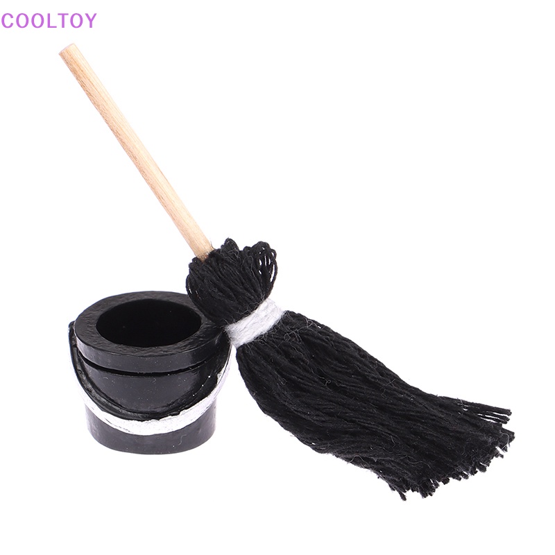 1 Set Xô Và Cây Lau Nhà Mini 1: 12 Độc Đáo Trang Trí Nhà Búp Bê