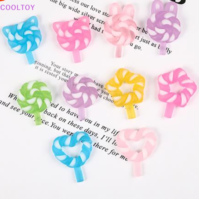 Set 10 Kẹo Mút Nhựa Phát Quang DIY Màu Sắc Ngẫu Nhiên Cho Nhà Búp Bê