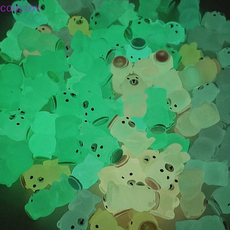 Cooltoy Set 5 Ly Nước Mini Màu Dạ Quang Hình Gấu Dễ Thương Trang Trí Nhà Búp Bê