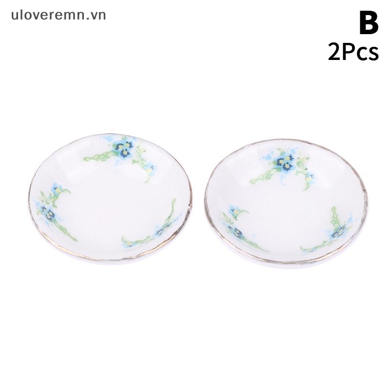 Set 2 Dĩa Thức Ăn Tỉ Lệ 1: 12 Dùng Để Trang Trí Nhà Búp Bê