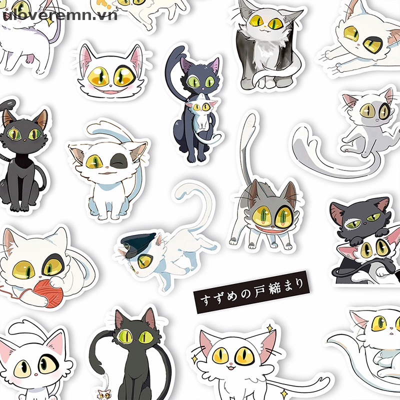 Sticker Dán Tường Trang Trí Hình Chú Mèo Anime Uloveremn Daijin