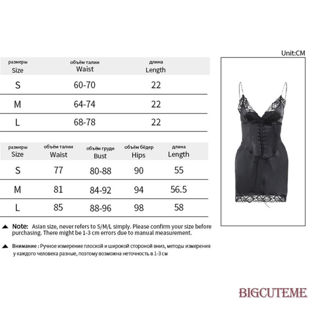 Đầm Mini Hai Dây Cổ Chữ V Phối Ren Và Dây Cột Eo Thời Trang Cho Nữ