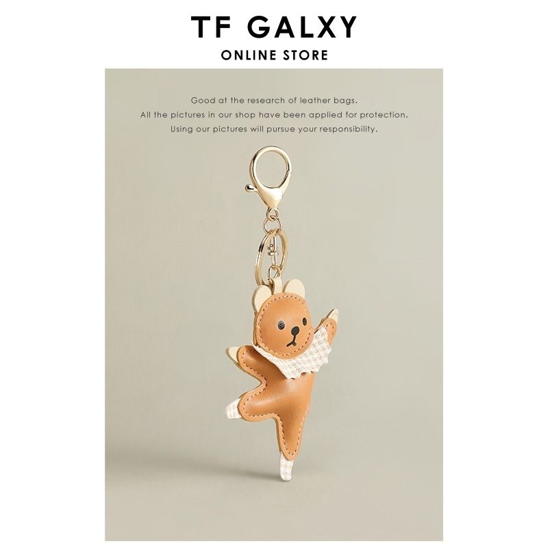 Móc Khóa Da Hình Gấu Hoạt Hình Dễ Thương