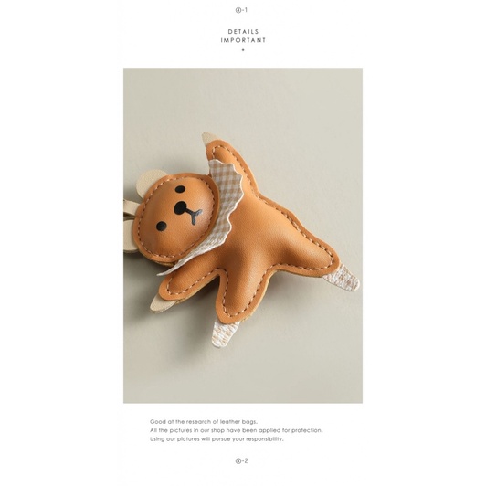 Móc Khóa Da Hình Gấu Hoạt Hình Dễ Thương