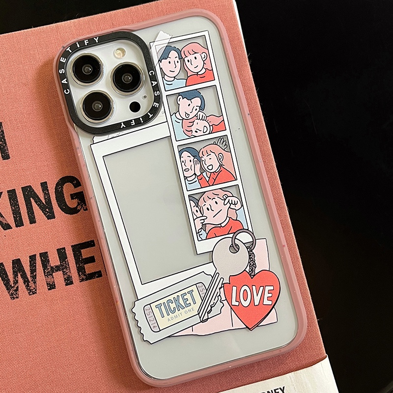 Ốp Điện Thoại Acrylic Cứng Nhám Chống Rơi Chống Sốc Hình Hoạt Hình Dễ Thương Cho iPhone14 / 13 / 12 / 11 / Pro / Max