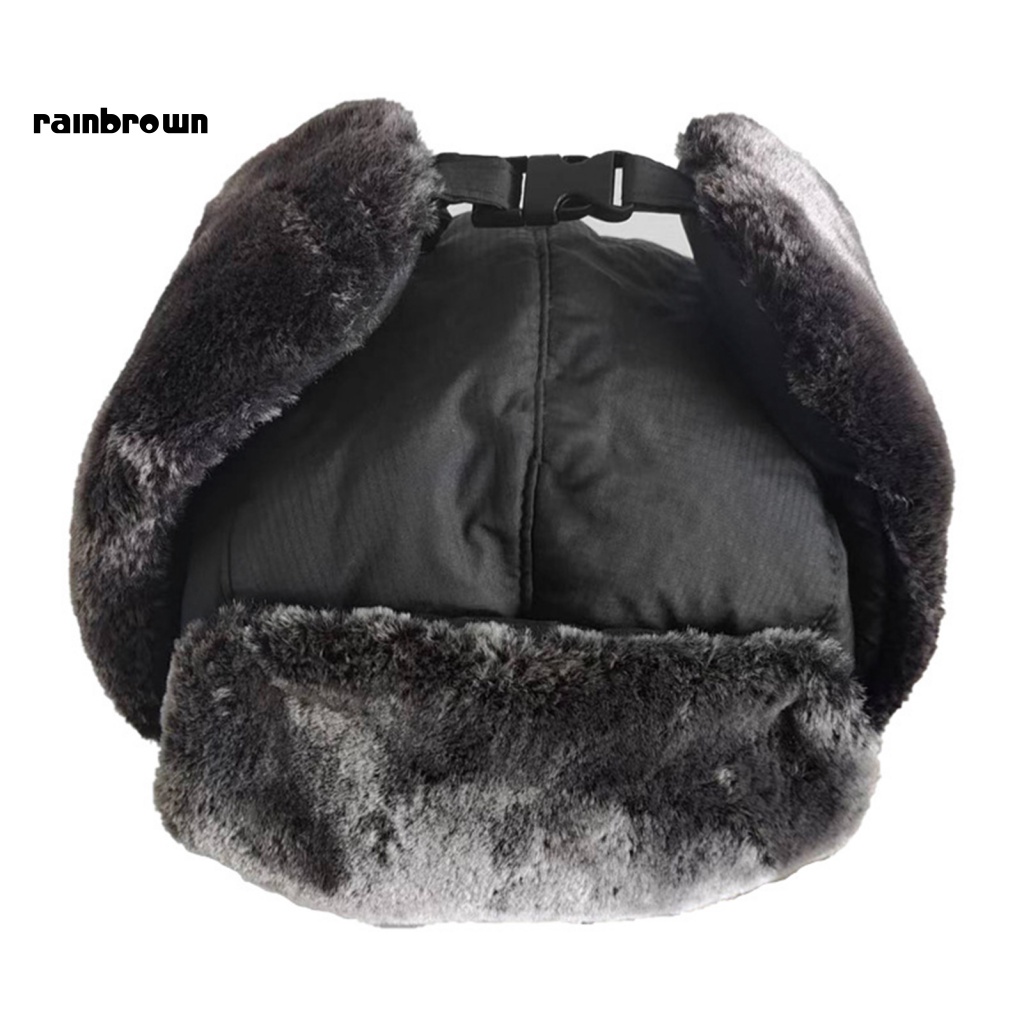 &lt; Rainbrown &gt; Mũ Lưỡi Trai Đệm Lông Dày Che Tai Che Mặt Và Cổ Chống Gió Mùa Thu Đông Bảo Vệ Khi Lái Xe Ngoài Trời