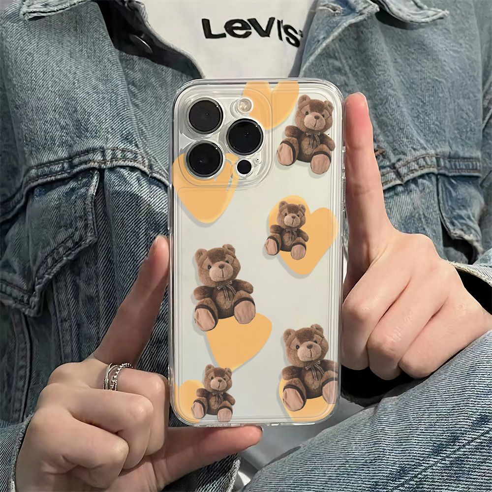 ✅Ốp Điện Thoại Mềm Chống Sốc Đính Búp Bê Gấu Cho Iphone126In1378 max11 plus 14pro