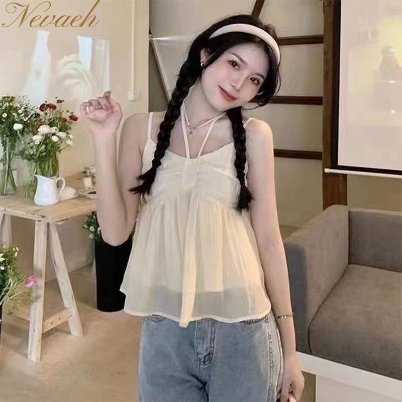 Áo Hai Dây Thắt Nơ Phong Cách Hàn Quốc Thời Trang Mùa Hè Mới 2023