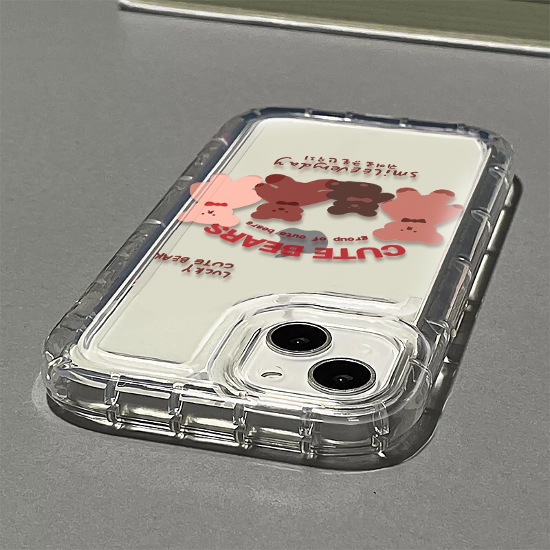 Ốp Điện Thoại TPU Dẻo Trong Suốt Họa Tiết Chú Gấu Dễ Thương Cho IPhone 14 13 12 11 Pro XS Max X XR 7 8 Plus