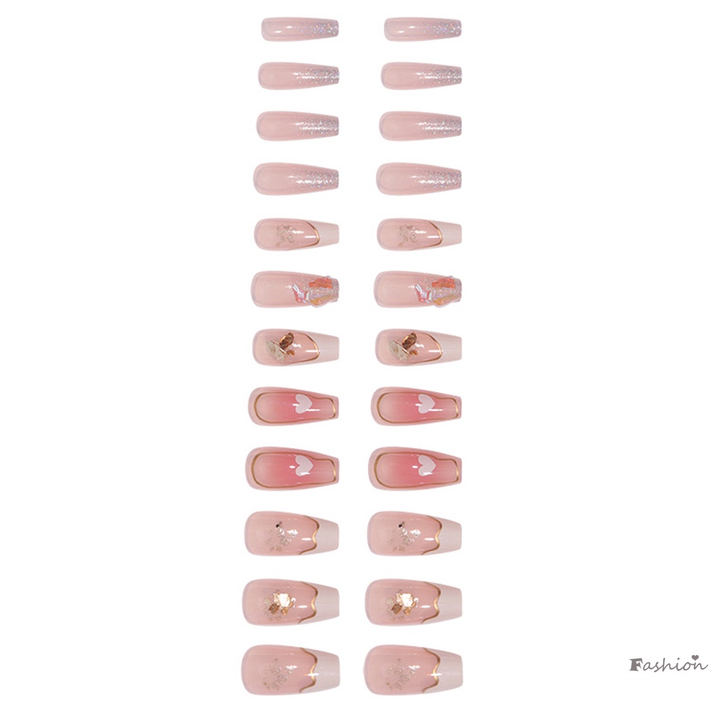 Móng Tay Giả Dài Đính Kim Cương Lấp Lánh Chống Nhòe