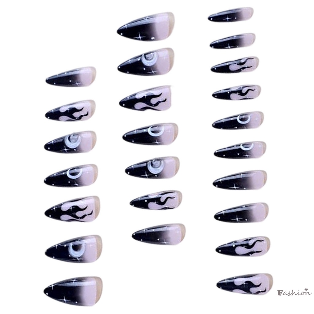 Bộ Móng Tay Giả Đầu Nhọn Hình Ngôi Sao &amp; Mặt Trăng Edge