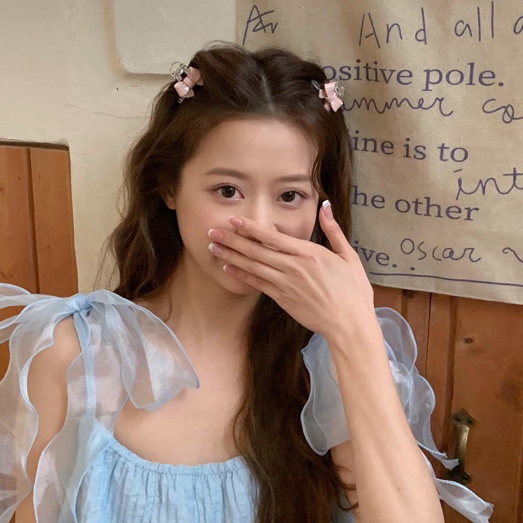 Phụ Kiện Kẹp Tóc Nơ Màu Kem Thời Trang Mùa Hè Mới 2023 Cho Bé Gái