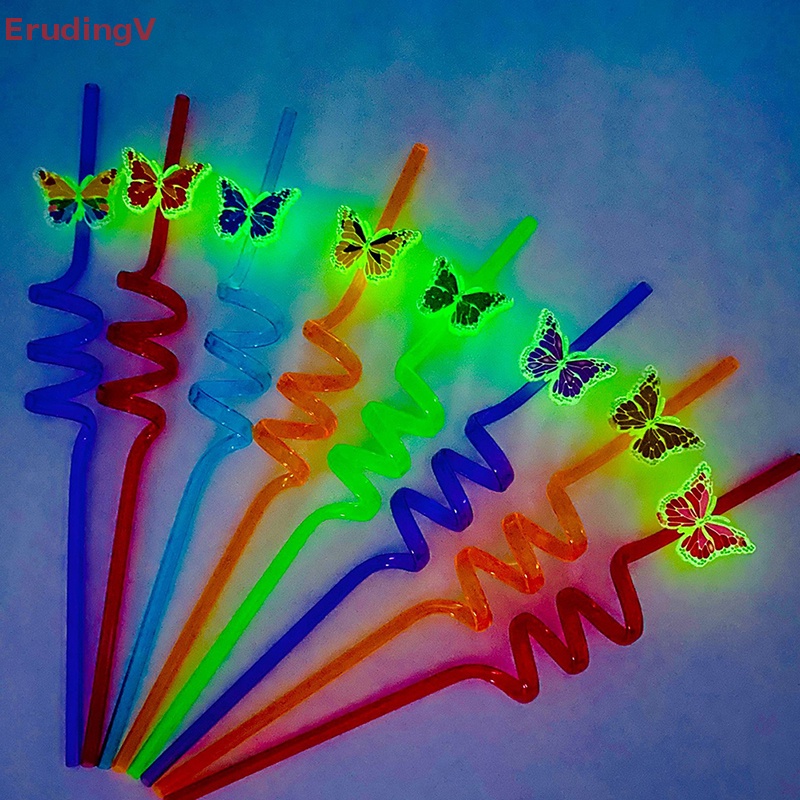 [ErudingV] Ống Hút Hình Bướm Có Đèn Ngủ Sáng Tạo Trang Trí Tiệc Cá Nhân Hóa [Mới]