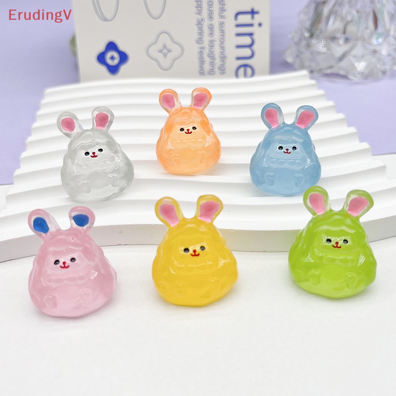 [ErudingV] Tượng Thỏ Ba Chiều Mini Bằng Nhựa Resin Dạ Quang Dễ Thương Để Bàn Trang Trí Nội Thất / Xe Hơi / Nhà Cửa [Mới]