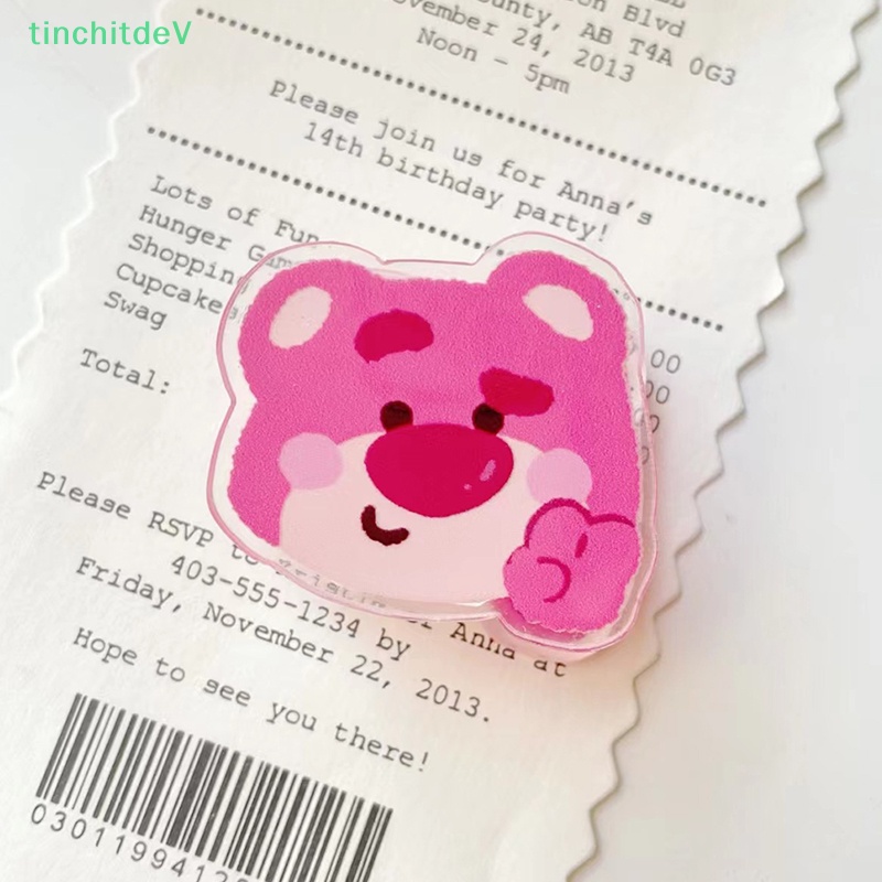 1 Kẹp Giấy / Kế Hoạch Bằng Acrylic Hình Gấu / Dâu Tây Dễ Thương Trang Trí Văn Phòng / Trường Học