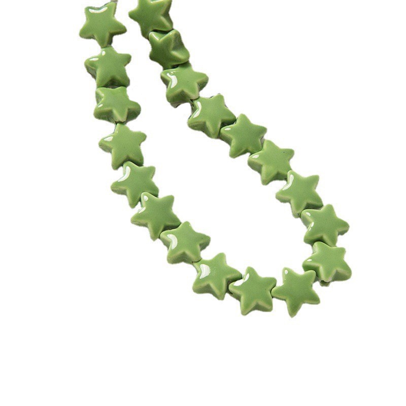 Hạt Sứ Hình Ngôi Sao 14mm Tự Làm Trang Sức