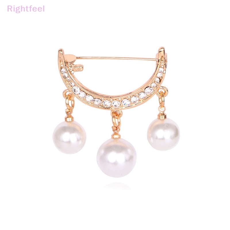 Ghim Cài Áo Hình Mặt Trăng Đính Ngọc Trai Nhân Tạo Thời Trang Mới