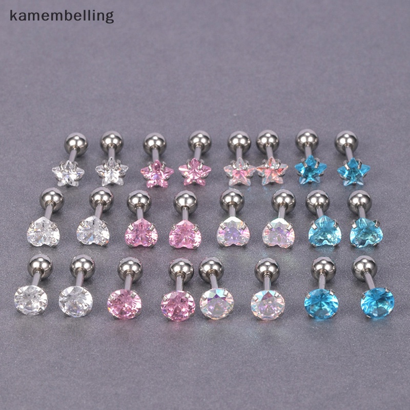 1 Đôi Khuyên Tai Nữ Đính Đá 4mm Nhiều Màu Thời Trang