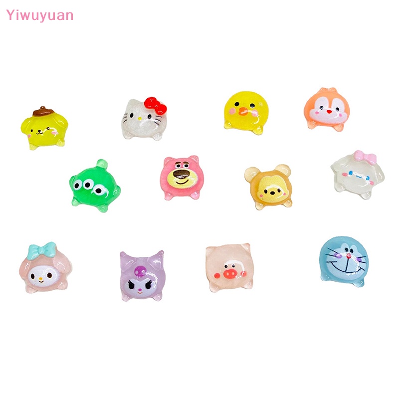 Bộ 5 Kẹp Tóc Mini Bằng Nhựa Phát Quang Hình Hoạt Hình Dễ Thương Trang Trí Điện Thoại