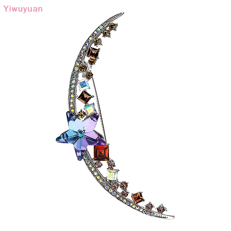 < Yiwuyuan > Ghim Cài Áo Khoác Khăn Choàng Lụa Đính Đá Mặt Trăng Thanh Lịch Cá Tính