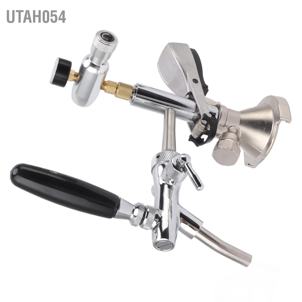 Utah054 Máy bơm bia tiệc tùng 4in thùng bằng đồng thau thép không gỉ Có thể tái sử dụng tươi Kegerator với hồ đo áp suất cho quán bar dã ngoại tại nhà