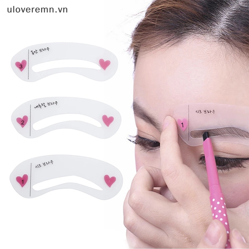 Uloveremn Set 10 Túi 3 Phong Cách Khuôn Vẽ Lông Mày Có Thể Tái Sử Dụng