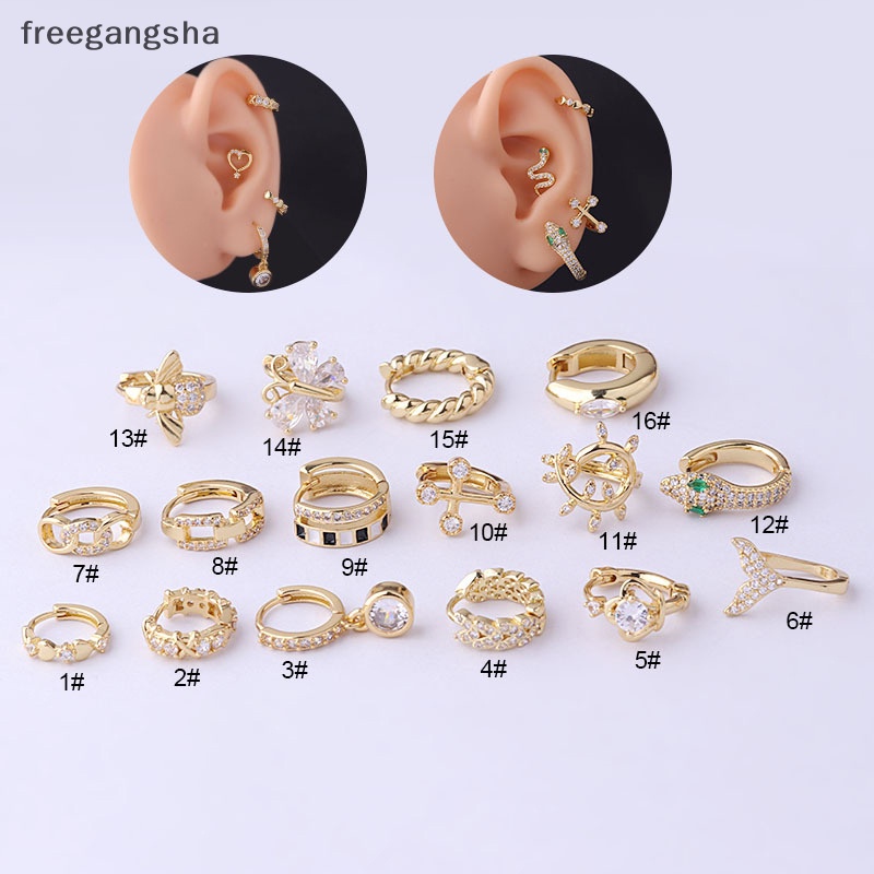 1 Khuyên Tai Tròn Đính Đá Zircon Thời Trang