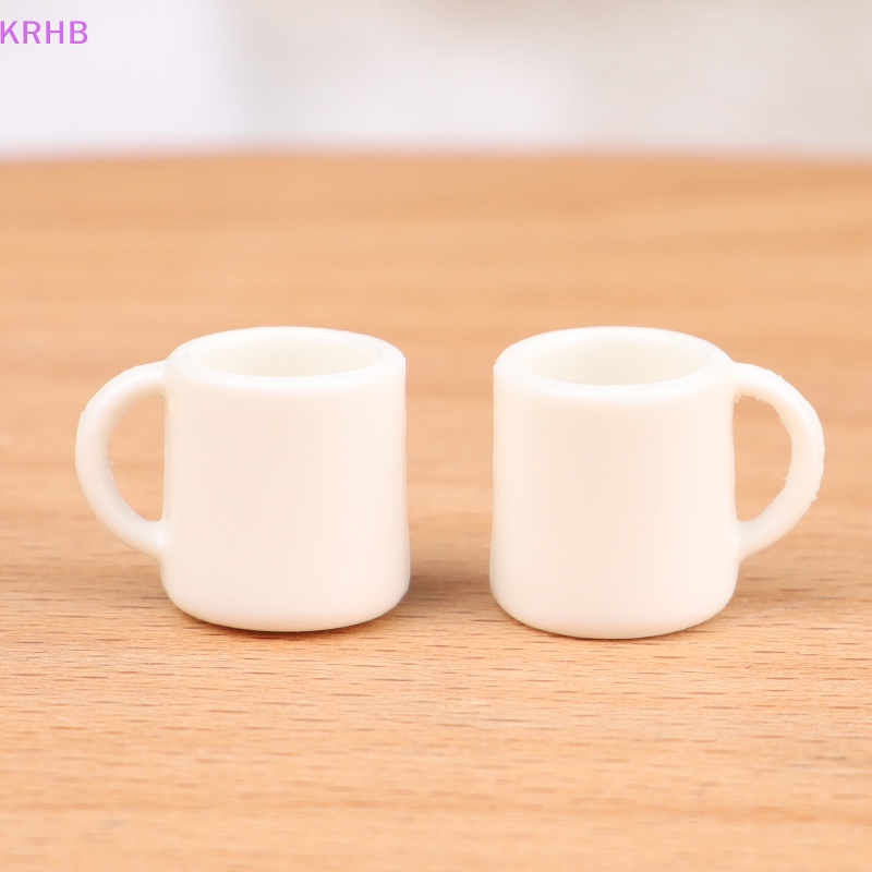 Set 4 Ly Nước Màu Trắng Trang Trí Nhà Búp Bê 1: 12 Mới