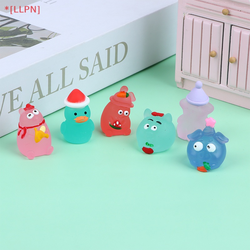 Set 10 Phụ Kiện Làm Trang Sức DIY Hình Động Vật Hoạt Hình Phát Sáng Đáng Yêu