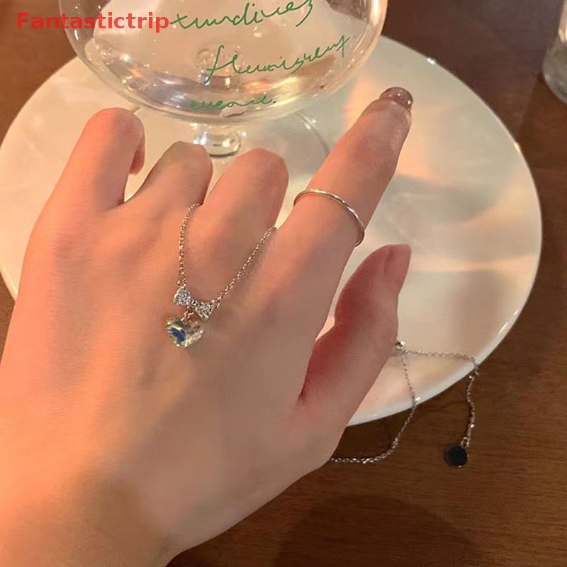 Vòng cổ Mặt Trái Tim Đính Đá Zircon Lấp Lánh Thời Trang Cho Nữ