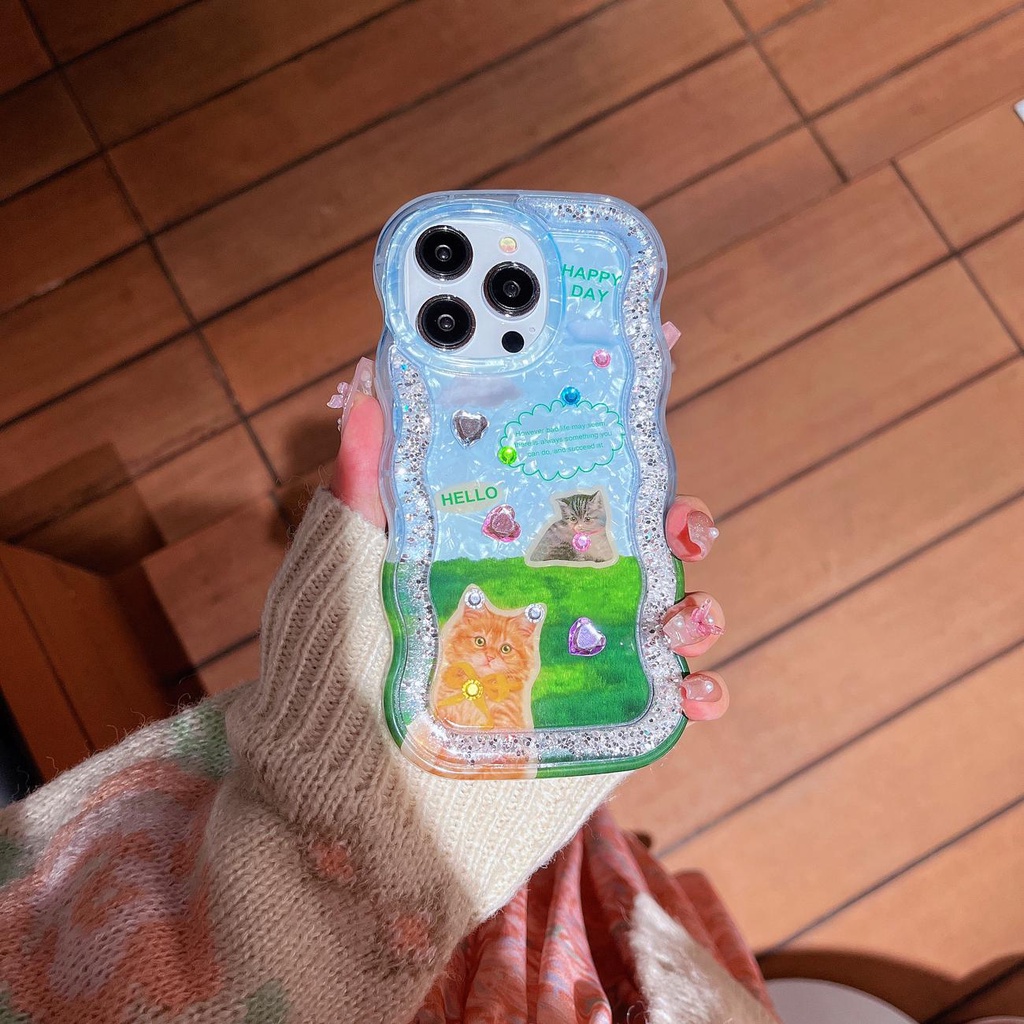 Ốp Điện Thoại TPU Dẻo Họa Tiết Hoạt Hình Có Nước Kim Tuyến Lấp Lánh Cho iPhone 12 13 14 Pro Max
