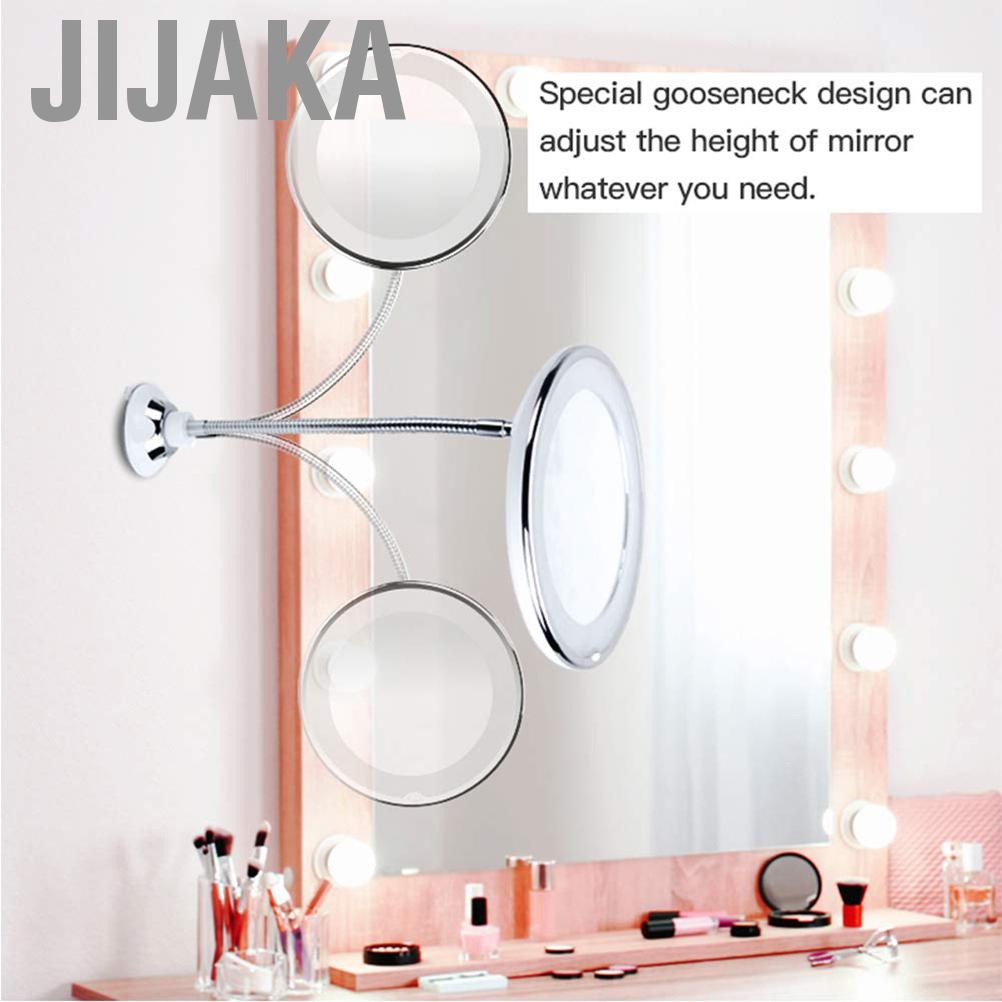 Gương trang điểm phóng đại 10X có đèn xoay 360 độ chất lượng