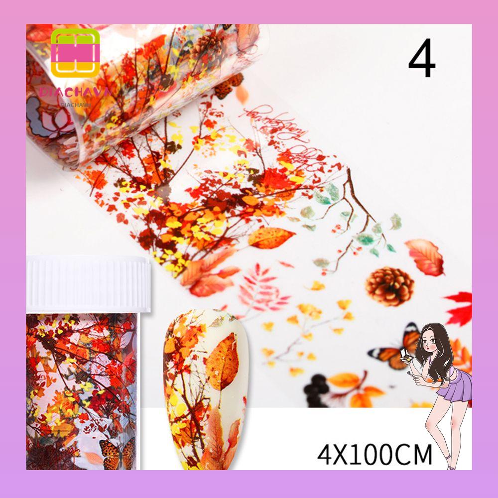 1 Hộp Sticker Dán Móng Tay Hình Lá Phong DIY