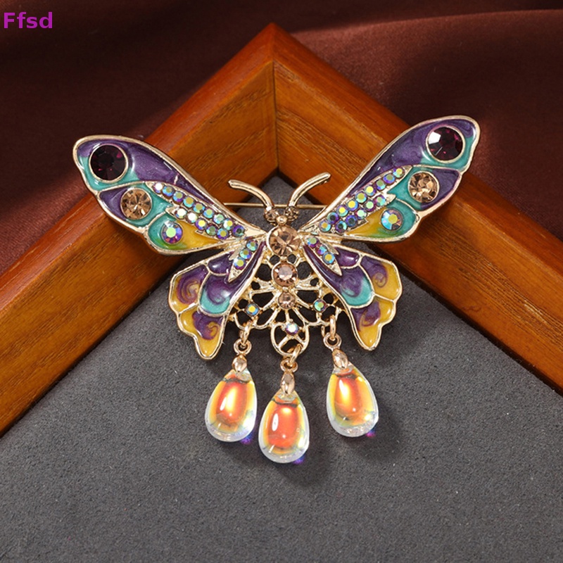 {Ffsd} Ghim Cài Áo Tráng Men Hình Bướm Tua Rua Trang Trí Tiệc Tùng / Văn Phòng Bán Chạy Dành Cho Nam Và Nữ