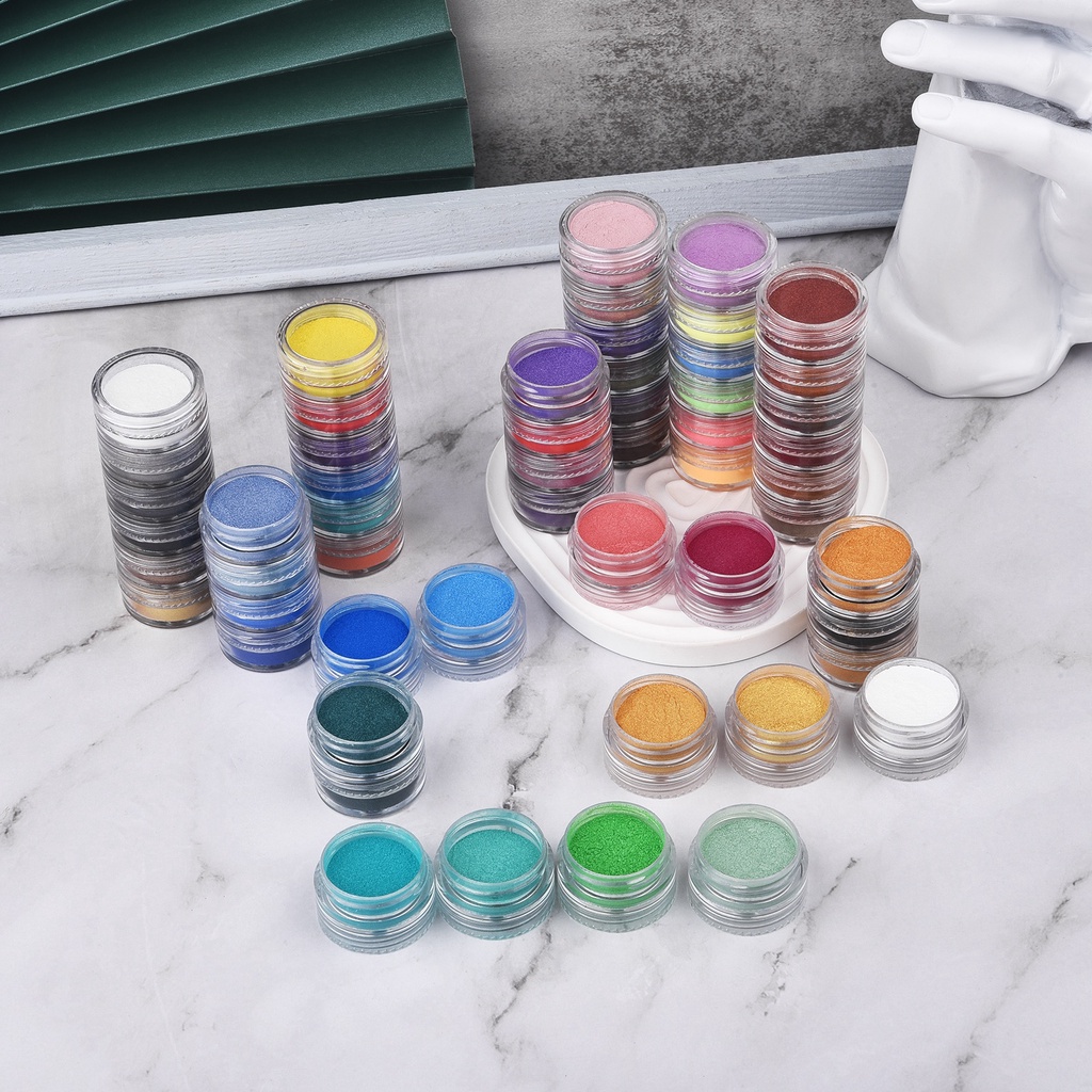6 màu sắc/Set Pearlescent Powder Pigment Bột khoáng Mica tự nhiên DIY Epoxy Nhựa nhuộm Trang sức Sản phẩm mỹ phẩm