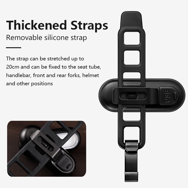 Đèn An Toàn Gắn Đuôi Xe Đạp Chống Nước IPX5 5 Chế Độ Có Thể Sạc Lại Bằng Cổng USB YKD