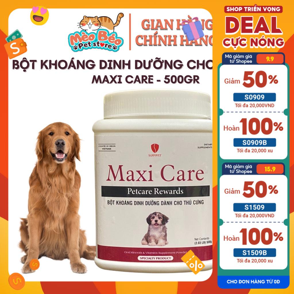 Bột khoáng cao cấp MAXI CARE cho chó hộp 500g - bột khoáng cho chó mèo biếng ăn, gầy yếu, chậm lớn