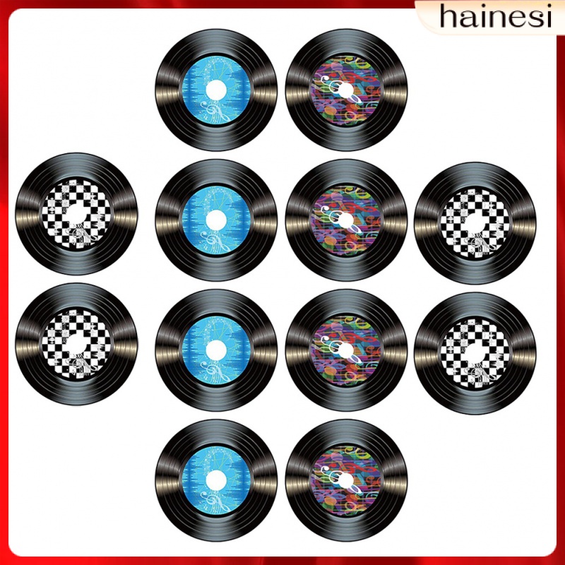 Set 12 Đĩa Vinyl Trang Trí Tường Phong Cách Vintage