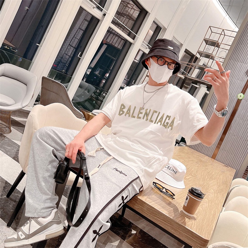 Balba &amp; aga &amp; Tape Áo Thun Tay Ngắn Dáng Rộng In Chữ Cái Chất Lượng Cao Cho Nam Và Nữ