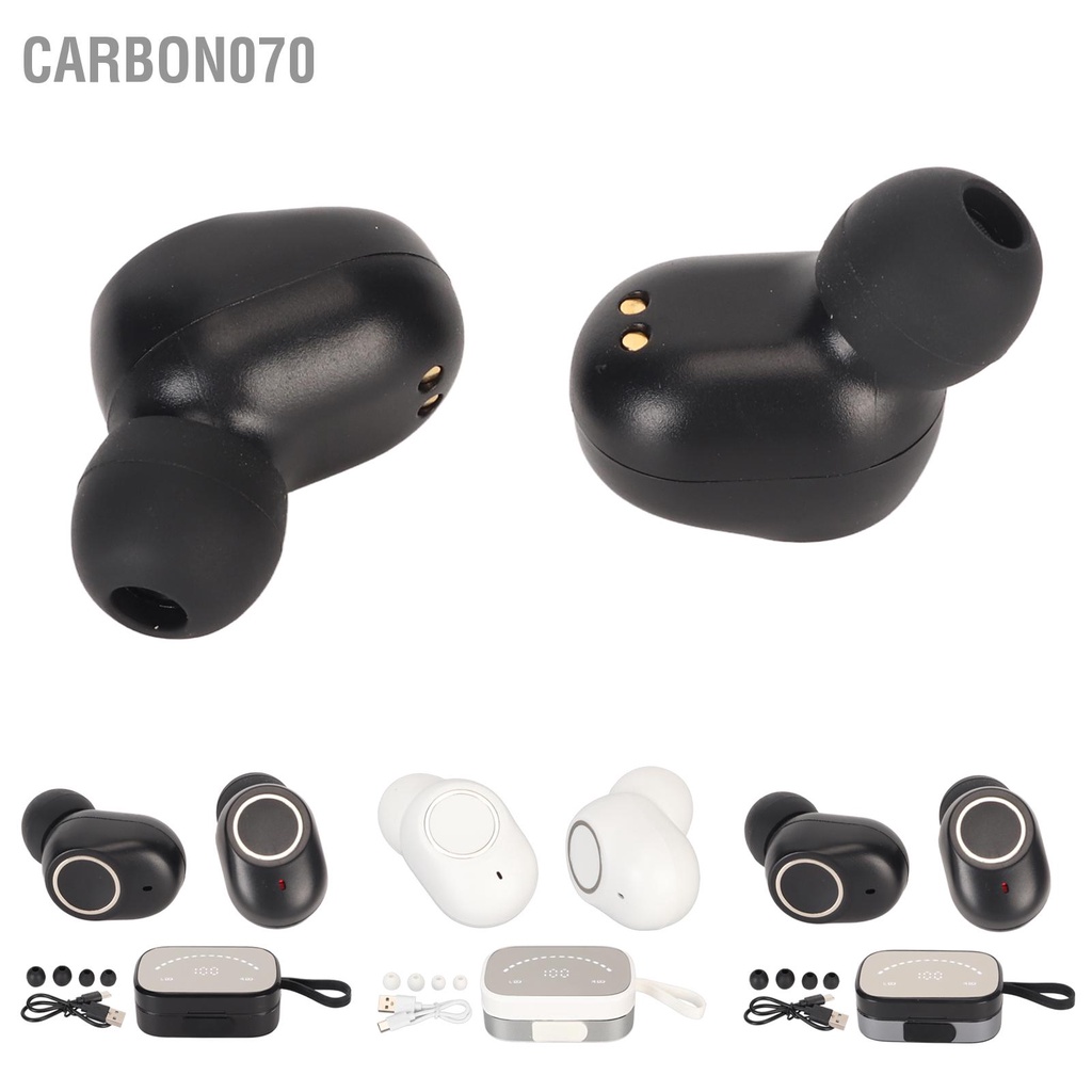 Carbon070 Tai Nghe Nhét Bluetooth Âm Thanh Nổi IPX7 Chống Nước Bass Nặng Không Dây Có Gương Màn Hình Hiển Thị Kỹ Thuật Số Hộp Sạc