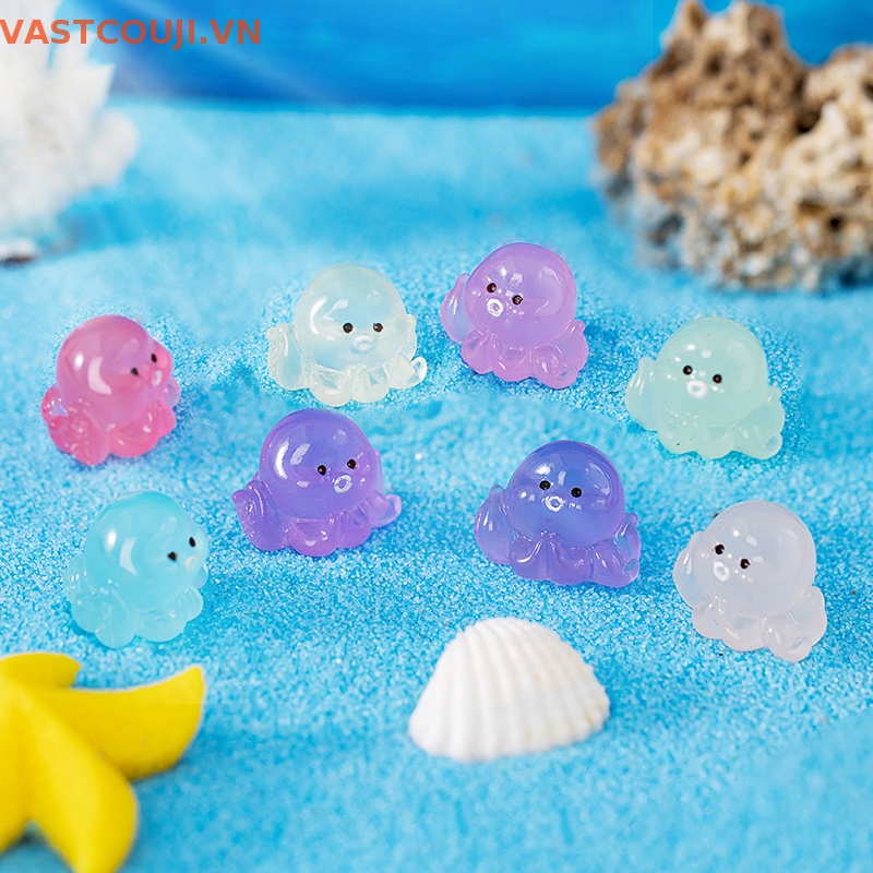 Bộ 2 Tượng Bạch Tuộc Dạ Quang Dùng Trang Trí Tiểu Cảnh