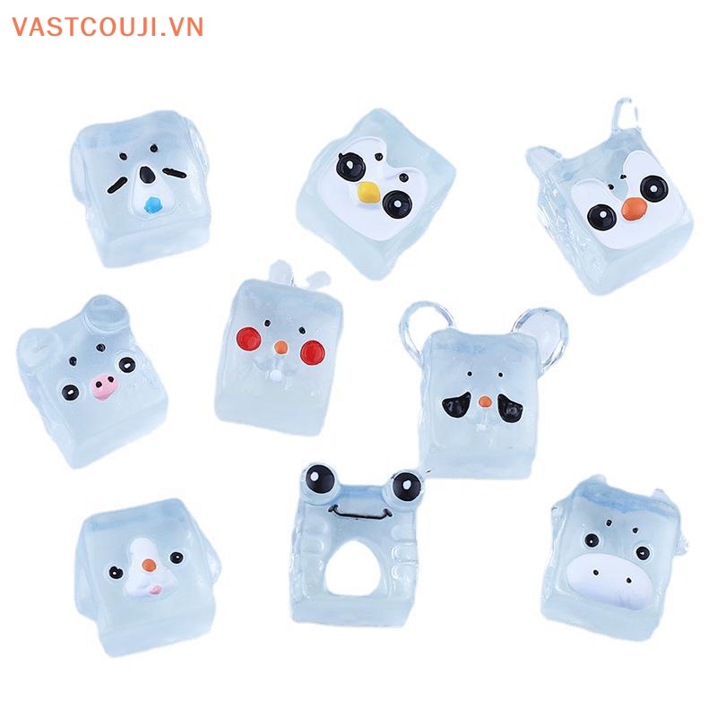 Bộ 5 Mô Hình Lập Phương Đá Viên Bằng Resin Mini Họa Tiết Hoạt Hình Dễ Thương Dùng Trang Trí