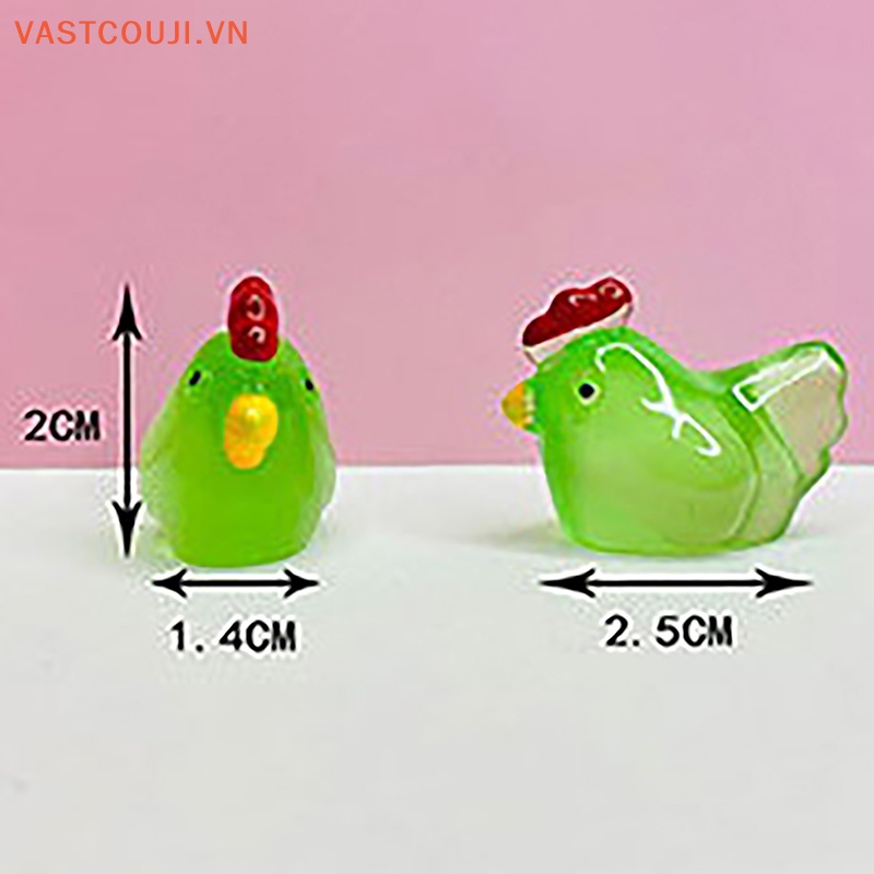 Set 5 Tượng Gà VASTJI 3D Phát Sáng Trong Bóng Tối Trang Sức