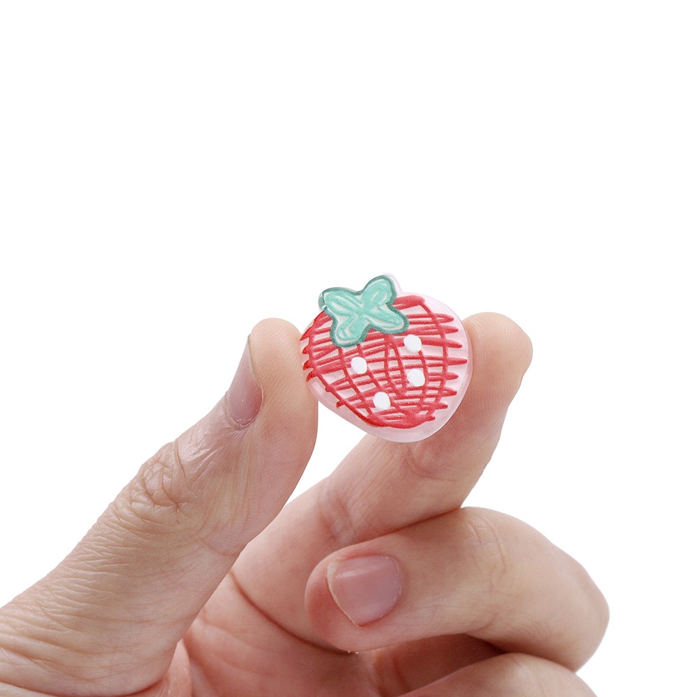 Bộ 4-10 Tấm Nhựa Acrylic In Hình Dâu Tây / Ngôi Sao Năm Cánh Dùng Làm Móc Khóa / Điện Thoại / Trang Sức DIY