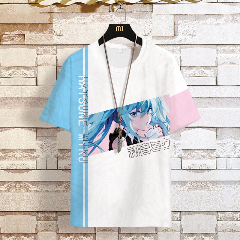 Áo Thun Tay Ngắn In Hình Hatsune Miku Hoạt Hình Thời Trang Mùa Hè Cho Nam