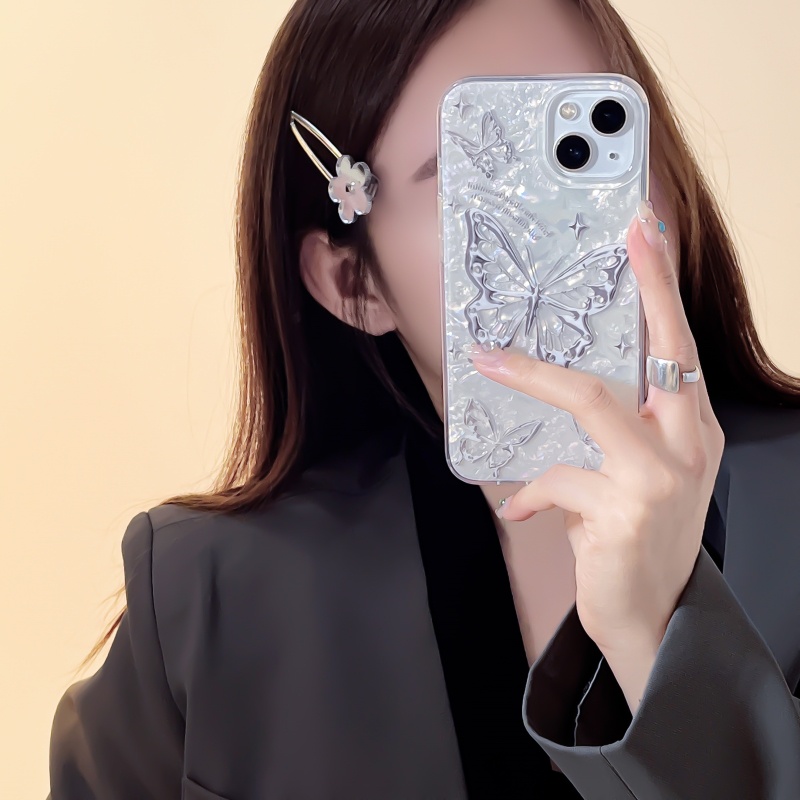 Ốp Điện Thoại Dẻo Trong Suốt Siêu Mỏng Họa Tiết Bươm Bướm / Ngôi Sao Thời Trang Cho iPhone 14 13 12 11 Pro Max 14 Plus