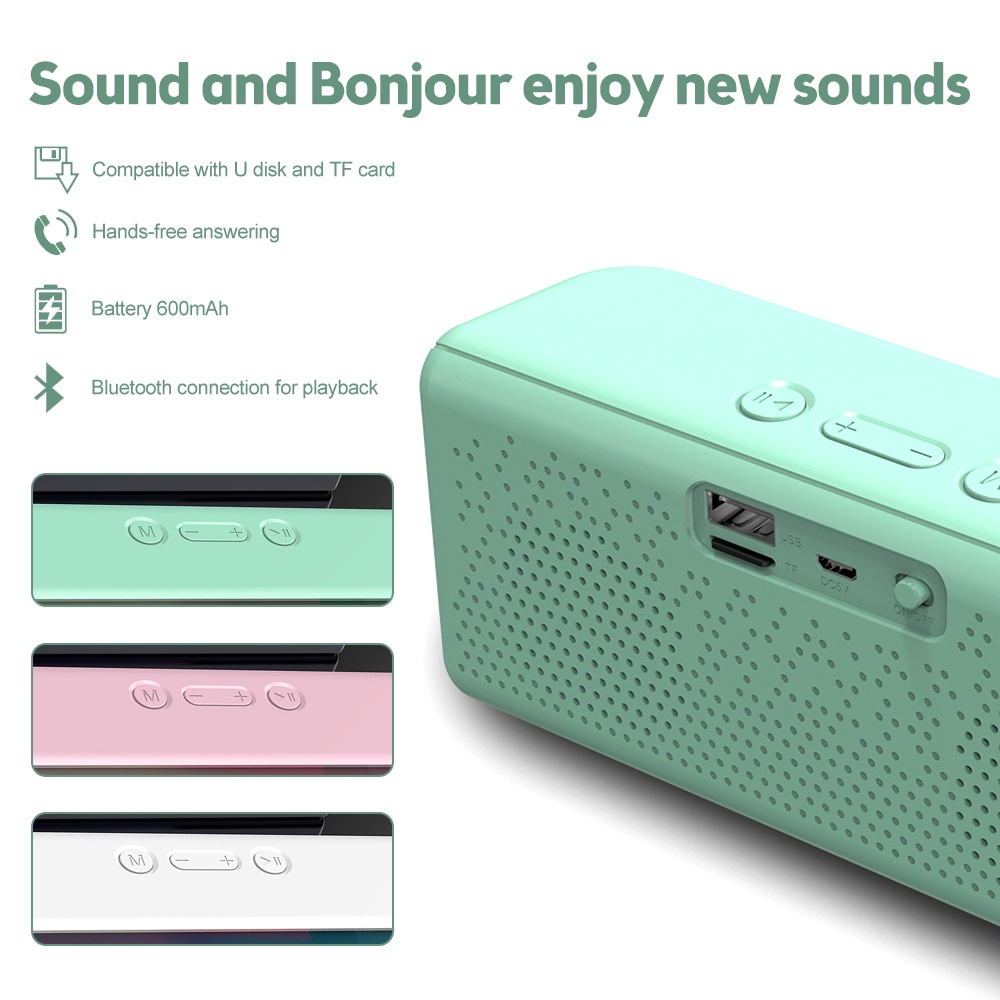 Loa Bluetooth Không Dây Âm Thanh Siêu Trầm 3D Hỗ Trợ Thẻ TF / Đài FM Và Phụ Kiện Đen