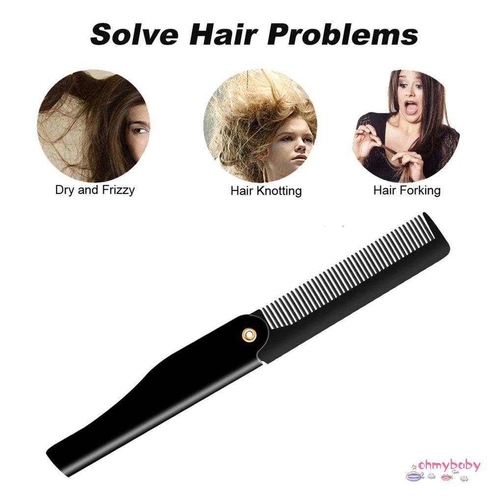 [InStock] Nam Tóc Chuyên Nghiệp Chải Handmade Gấp Kẹp Có Thể Gập Lại Di Động Du Lịch Ria Mép Râu Lược Dụng Cụ Làm [Z/6]