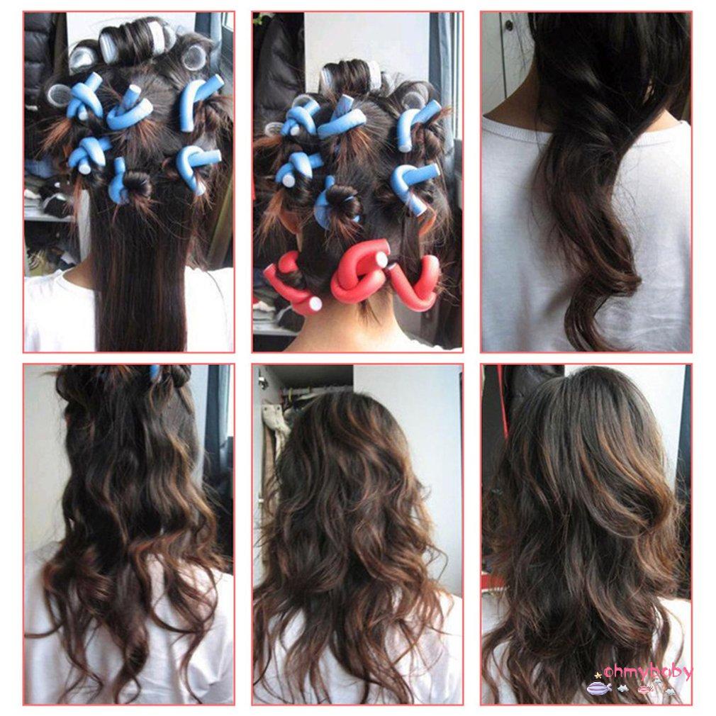 [Ready] Overmal 10 Nữ Ployka Máy Uốn Làm Xốp Mềm Bendy Xoắn Lọn Tự Tạo Kiểu Tóc Con Lăn Bigudiler [Z/11]