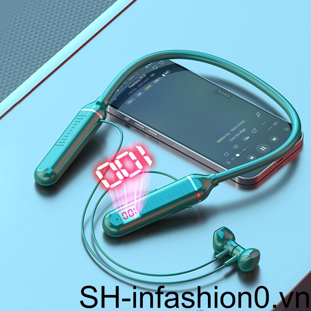 Tai Nghe Kỹ Thuật Số Không Dây Đeo Cổ ABS Bluetooth 5 2 Chống Mồ Hôi Đèn LED Thấp